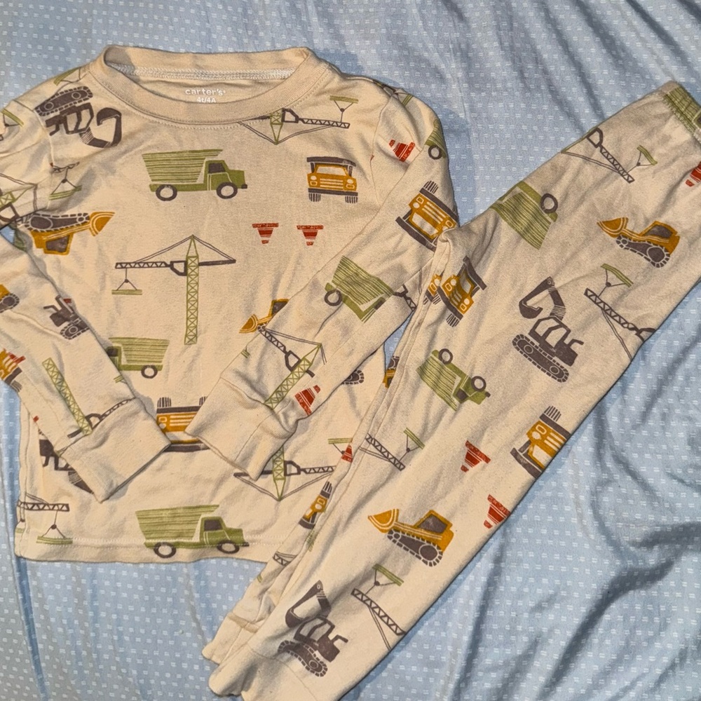 Carter's Kids Pajama Set with Trucks and Cranes